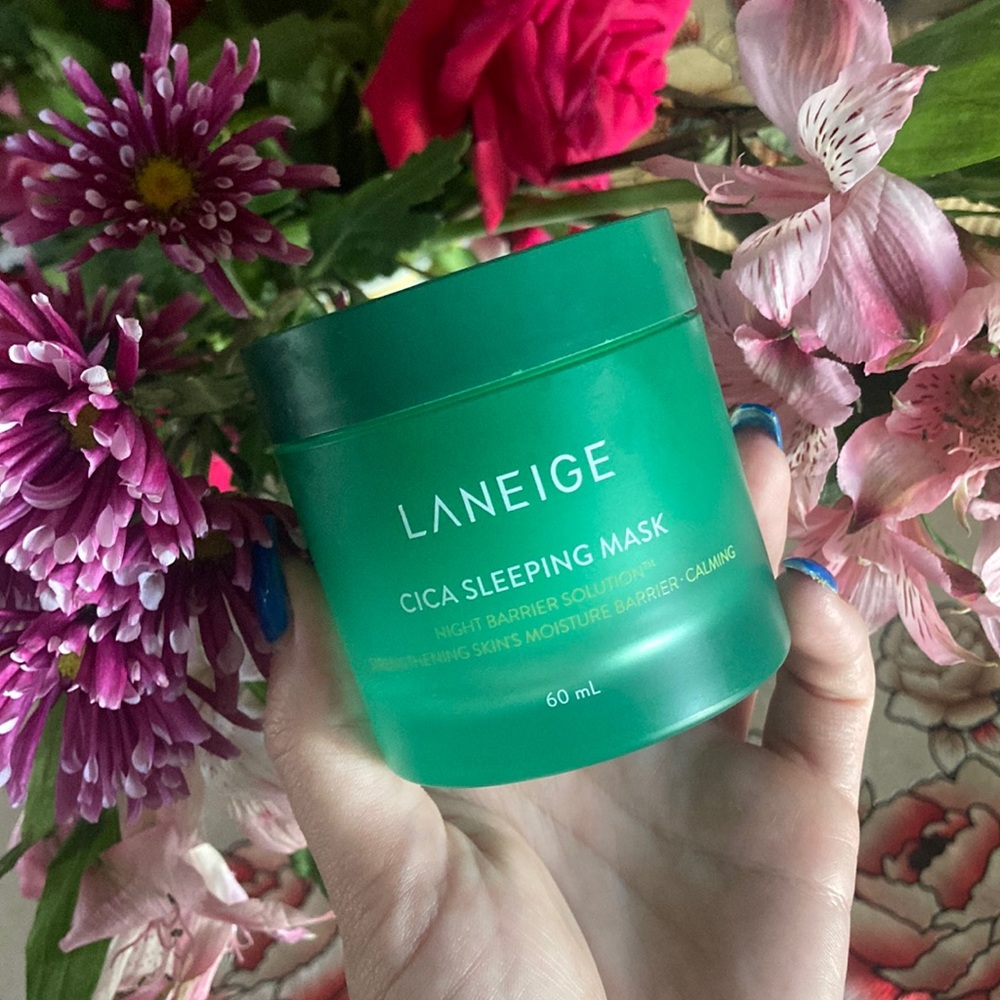 laniege cica sleeping mask night barrier solution skincare moisturizing cream 💚